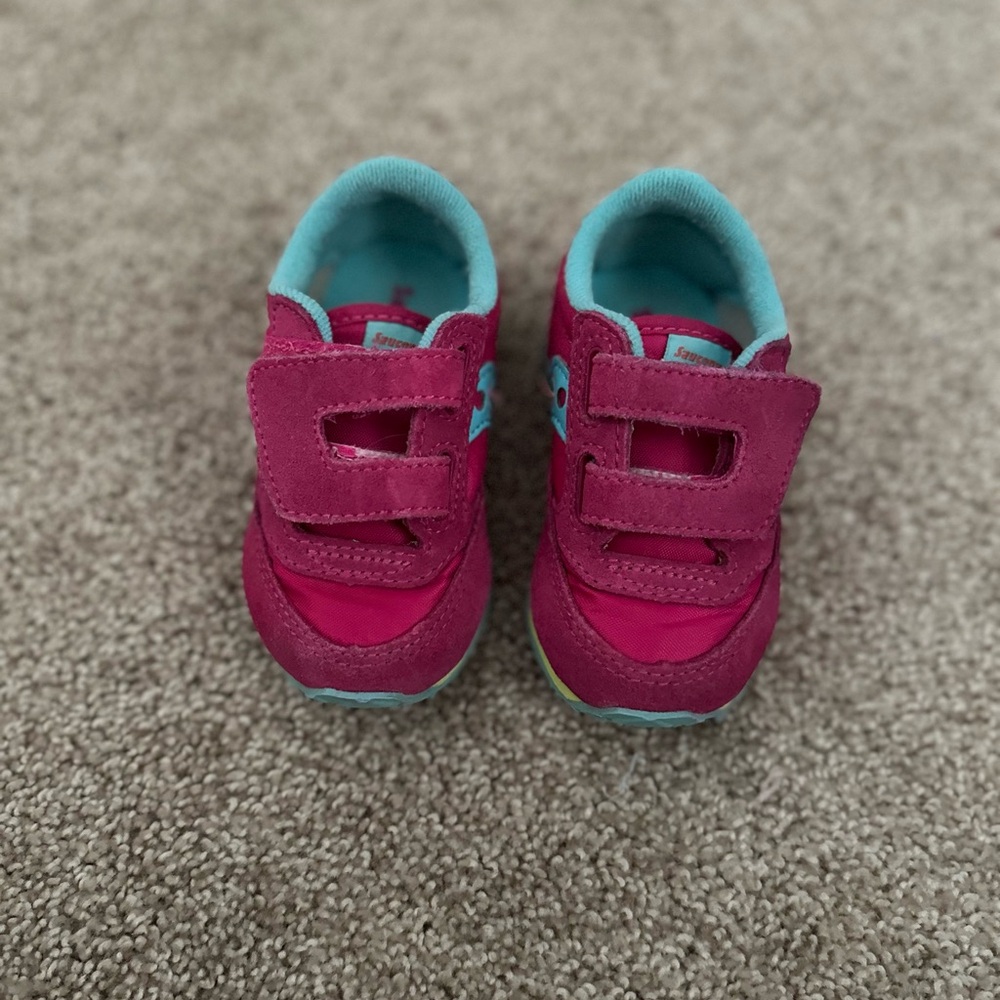 Saucony Toddler Pink and Blue Sneakers - Picture 2 of 6